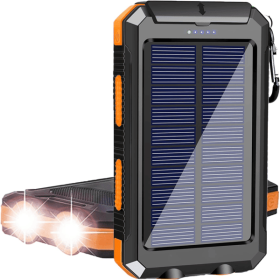 Solar Charger Power Bank 10000mAh Portable solar panels Wireless Fast Charging for Cell Phones, USB C Waterproof Battery Pack for Camping