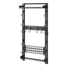 VEVOR Gun Rack Wall Mount, Heavy Duty Steel, Indoor Rifle Shotgun Rack with Magazine Holder, MOLLE Panel, Gun Accessories Display Storage Holder