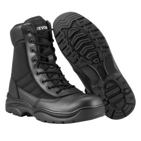 Men's Military Tactical Boots, 8 inch Combat Hiking Work Boots, Lightweight & Breathable Side Zipper Mens Motorcycle Interceptor Trooper Boot (Shoe Size: US 9, size: 8 inch)